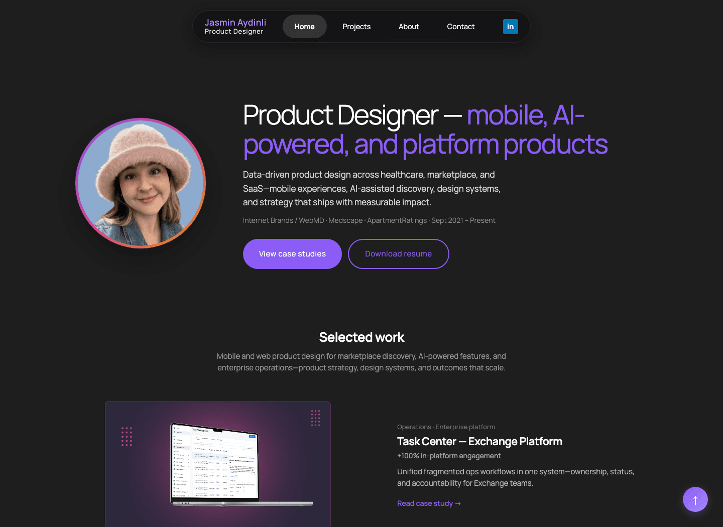 Jasmin Aydinli website screenshot